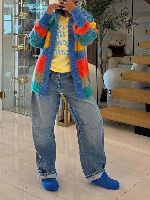 Colorblock Hoodie Cardigan