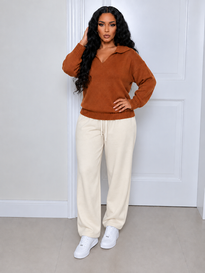 Solid Collar Sweater