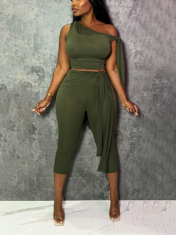 Tie-Up Top & Capri Leggings Set