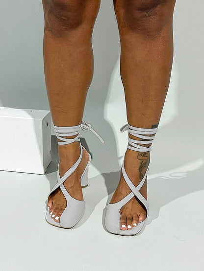 Open Toe Lace-Up Sandals