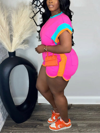 Colorblock Shorts Set