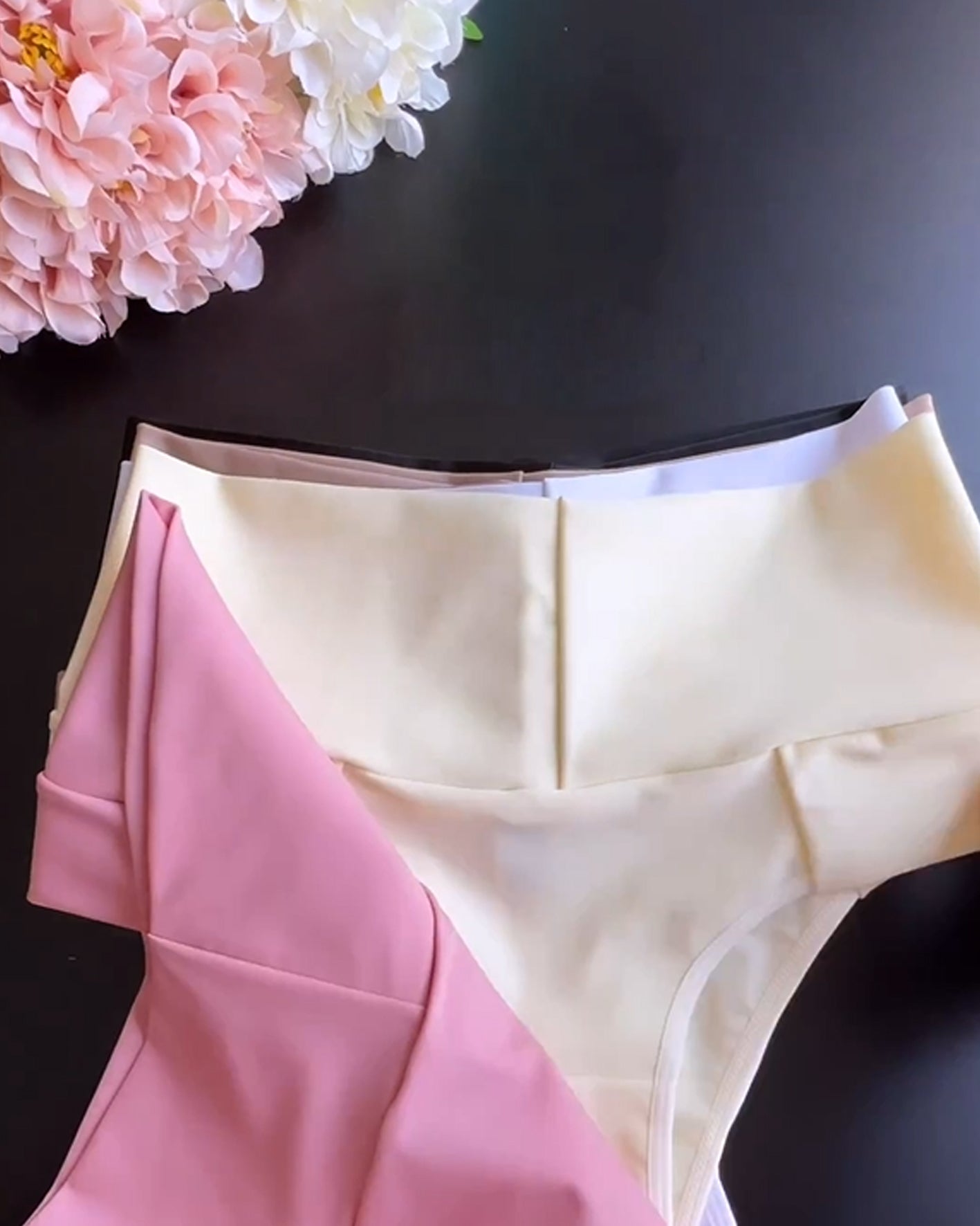 Solid Color High-Waisted Panties Beige