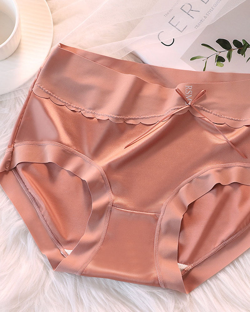 Luxury Light Luxury High Waist Waist Corset Satin Panties LightCoral