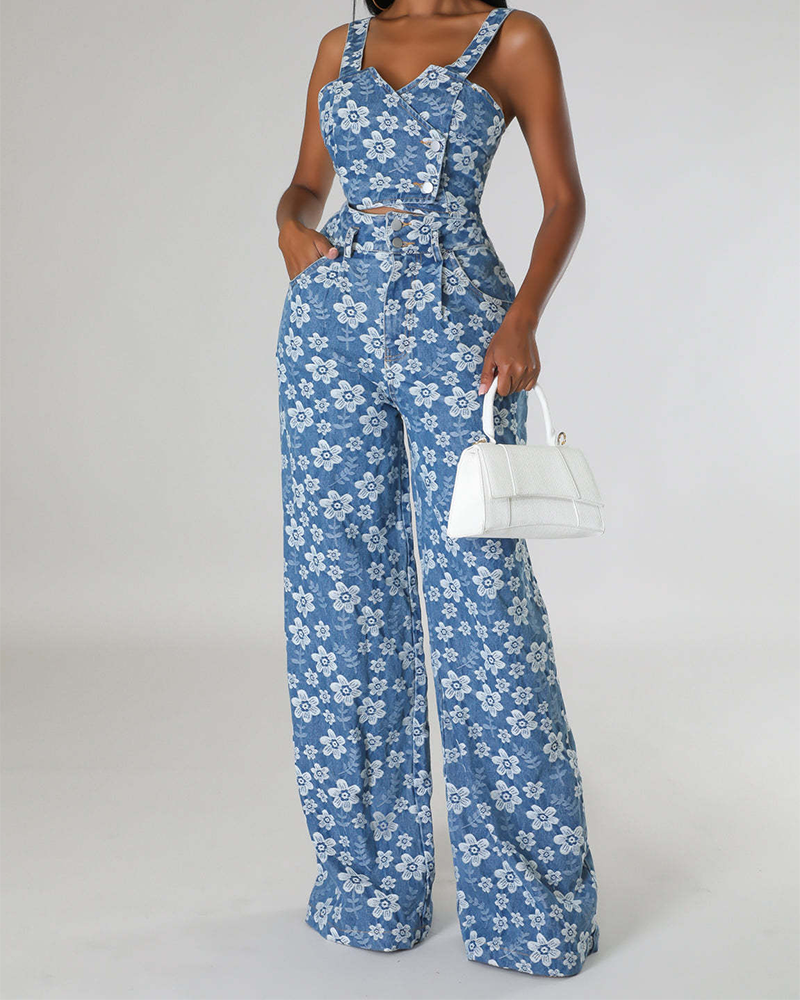 Denim Jacquard Print Set