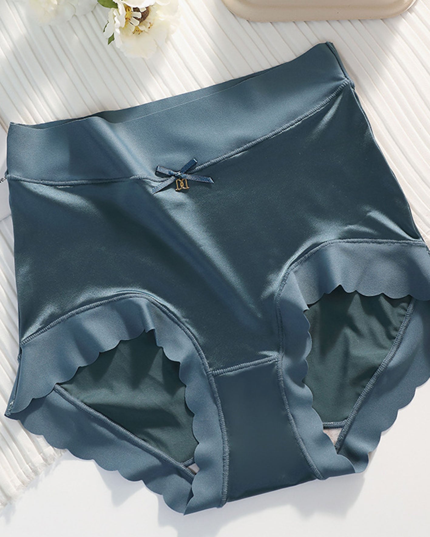 Silkworm Silk High-Waisted Hip Lift Sexy Panties Blue