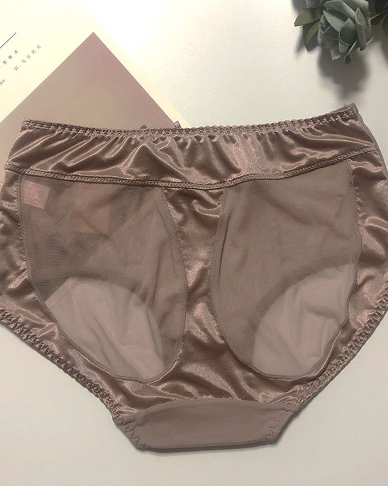 Sexy Butt-Lifting Mesh Panties Tan One Size