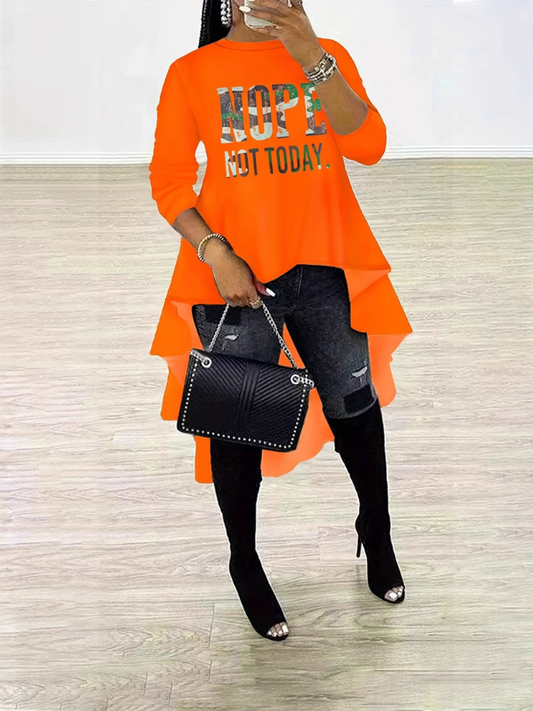 Printed  High-Low Dress