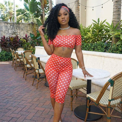 Polka Dot 3 Piece Biker Set
