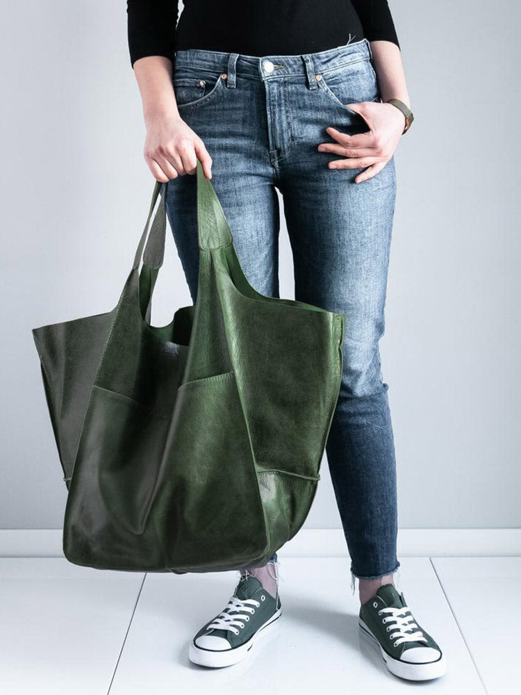 Large Capacity Leather Tote