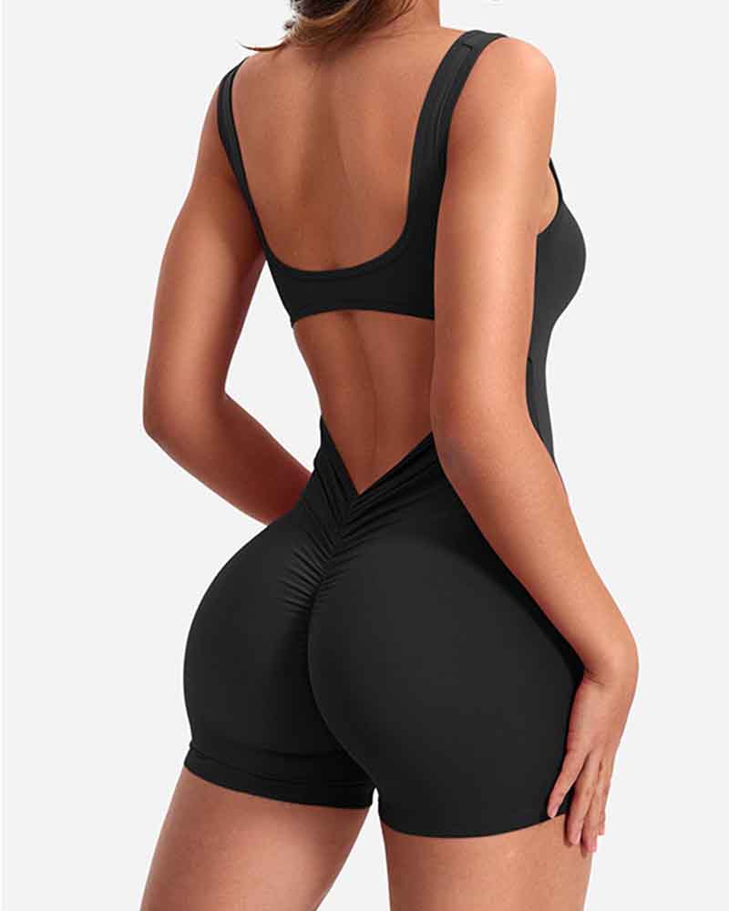 Backless Sleeveless Hip Lift Yoga Jumpsuit