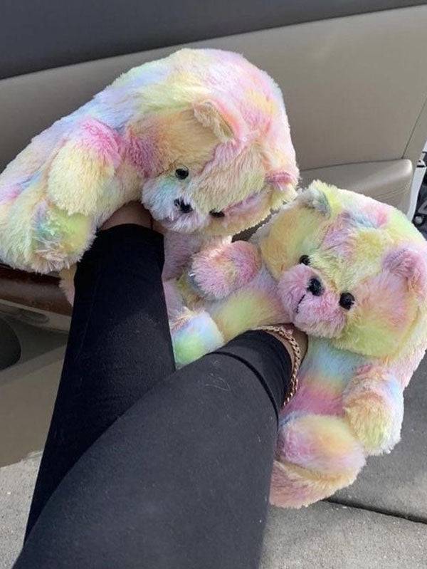 Fluffy Teddy Bear Slippers