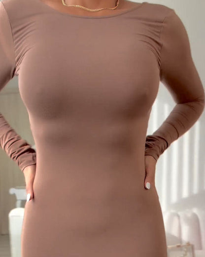 Naked Long Sleeved Seamless Dress (Pre-sale)