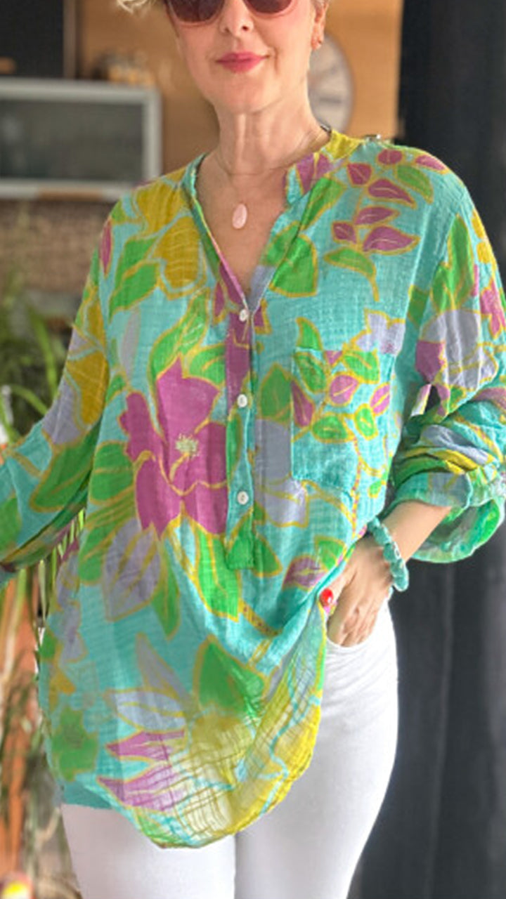 Printed Casual Shirt green