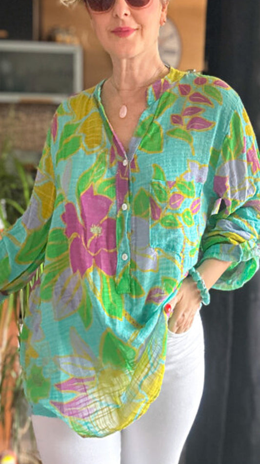 Printed Casual Shirt green