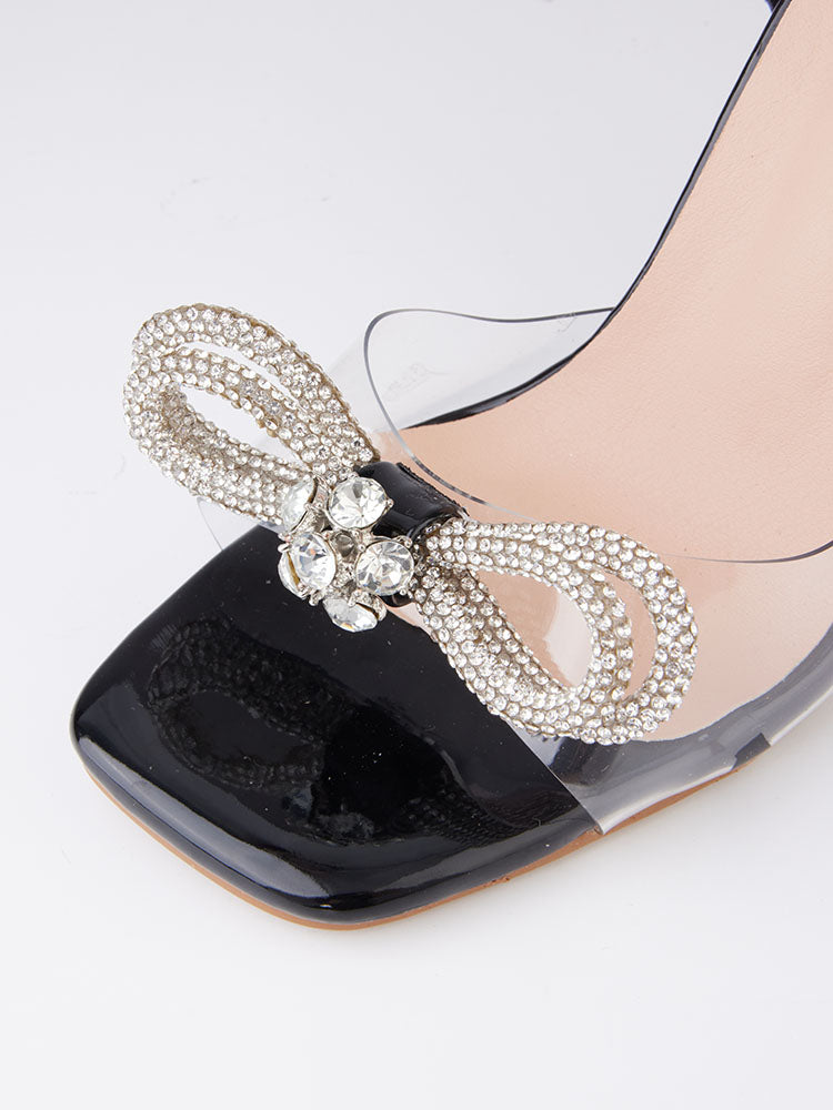 Sparkling Bow High Heel Sandals