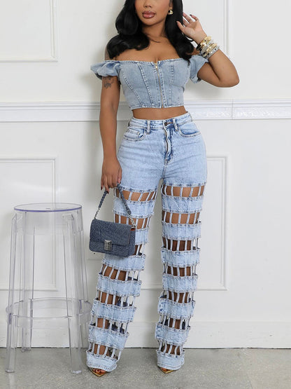 Cutout Denim Jeans