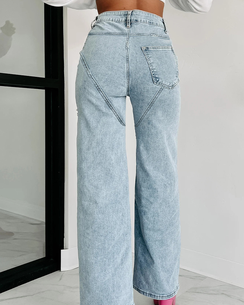 Lässige Skinny Jeans mit Löchern