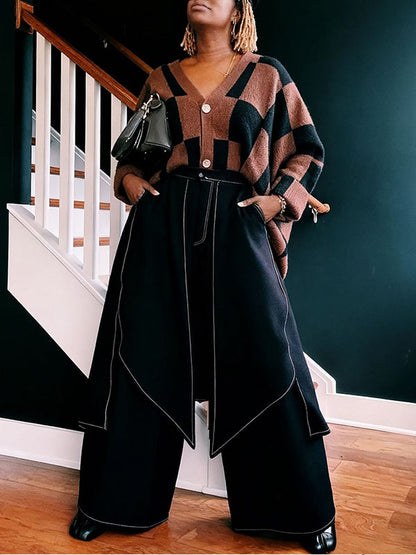 Overlap Wide-Leg Pants