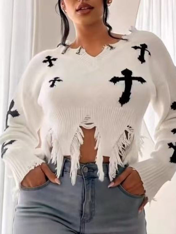 Floral Distressed Sweater