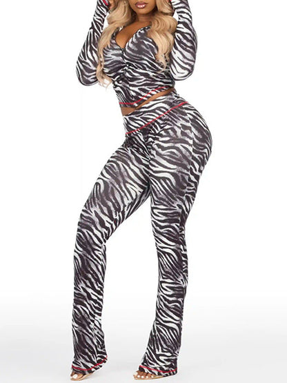 Printed Hooded Top & Pants Set