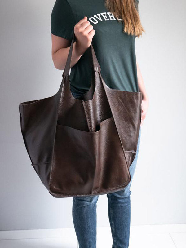 Large Capacity Leather Tote