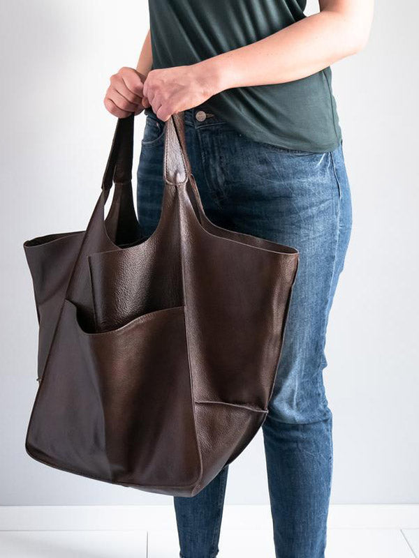 Large Capacity Leather Tote
