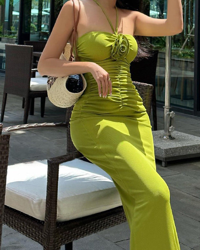 Sexy Strapless Backless Slim Bodycon Long Dress