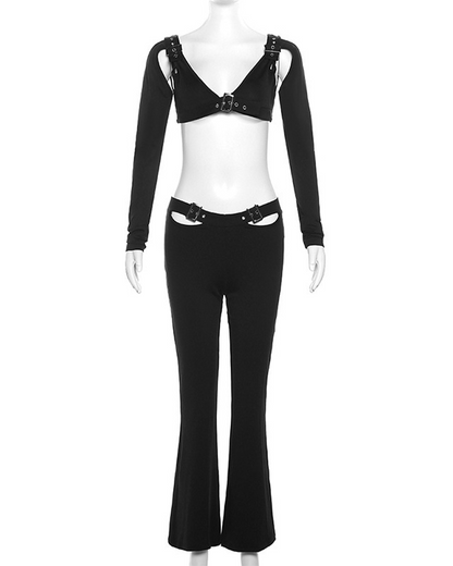 High-Waisted Slim Pants Casual Suit