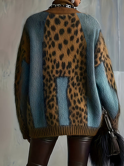 Leopard Turtleneck Sweater