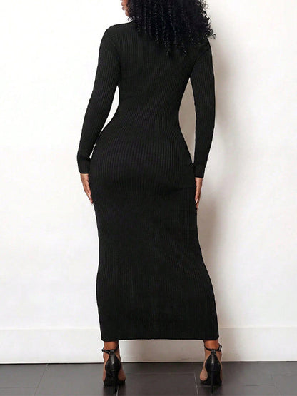 Lace-Up Eyelet High Slit Dress