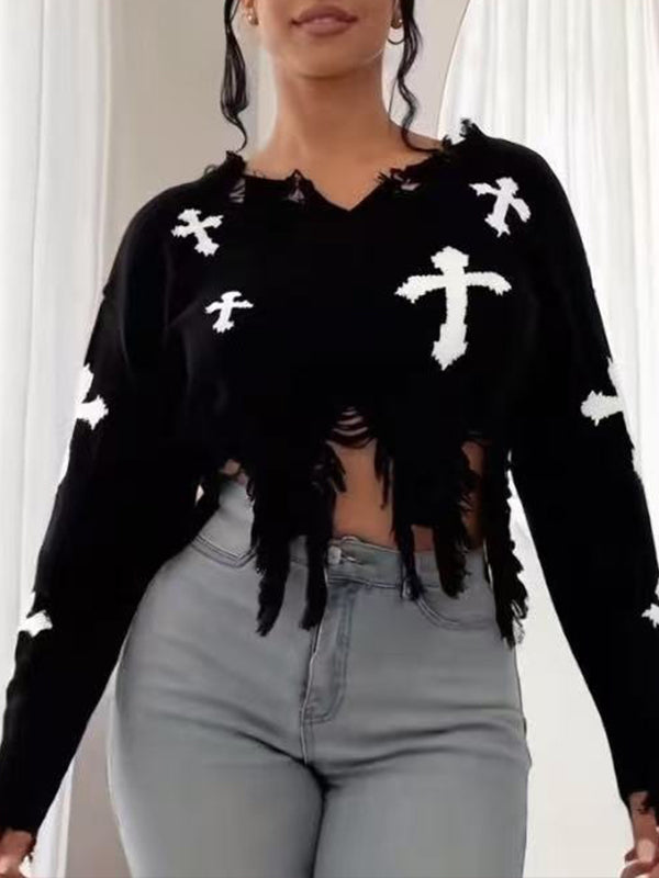 Floral Distressed Sweater