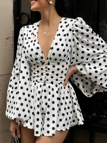 Polka Dot V-Neck Dress
