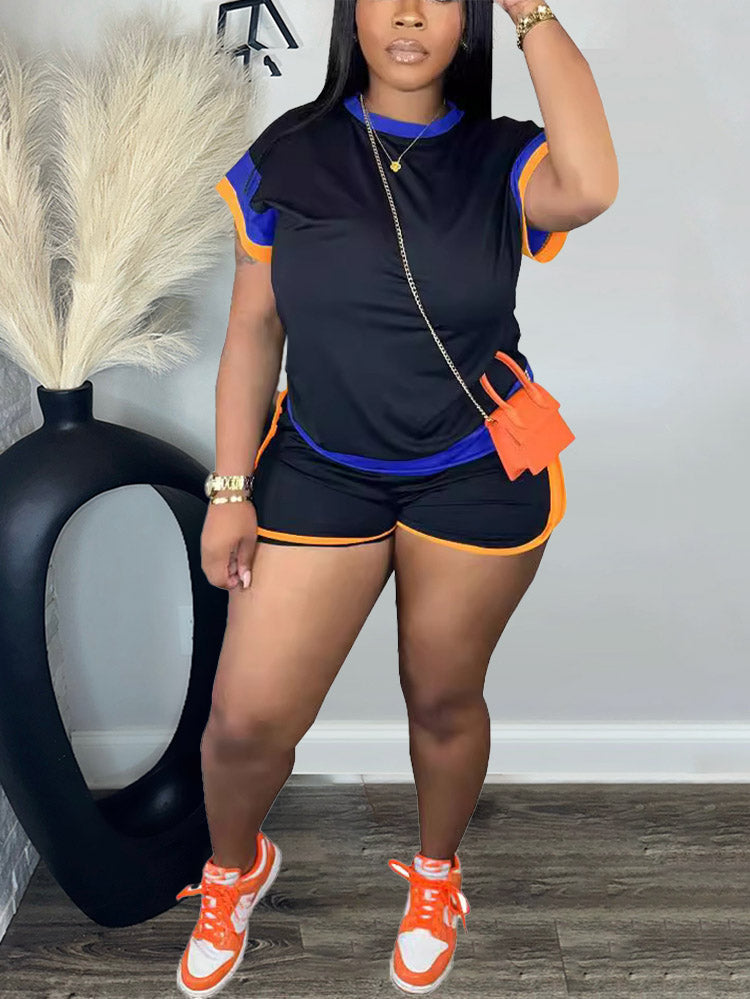 Colorblock Shorts Set