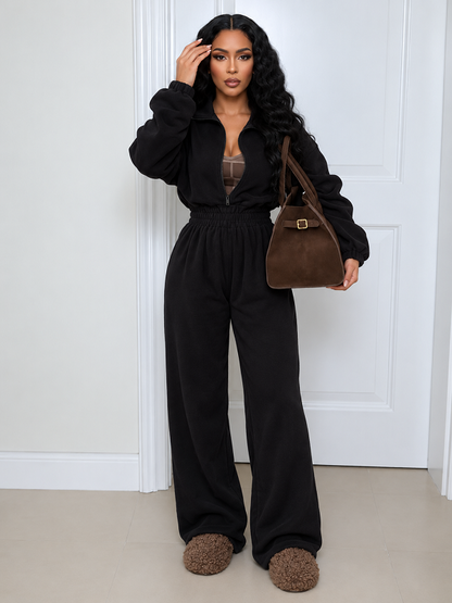 Solid Hooded Jogger Jumpsuit