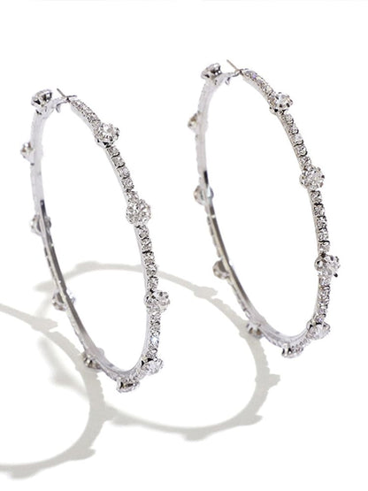 Trendy Circle Rhinestone Earrings