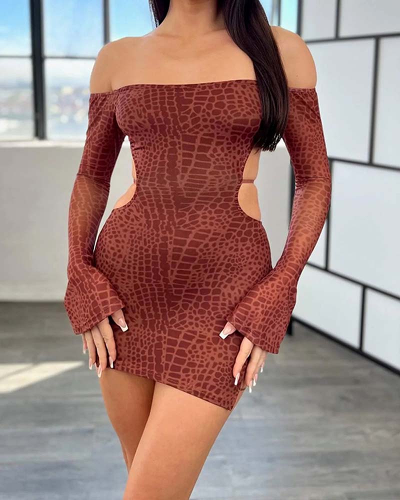 Off-The-Shoulder Cutout Mini Bodycon Dress (Pre-sale)