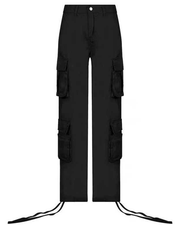 Low-Rise Multi-Pocket Cargo Casual Pants