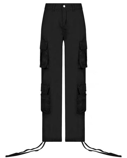 Low-Rise Multi-Pocket Cargo Casual Pants