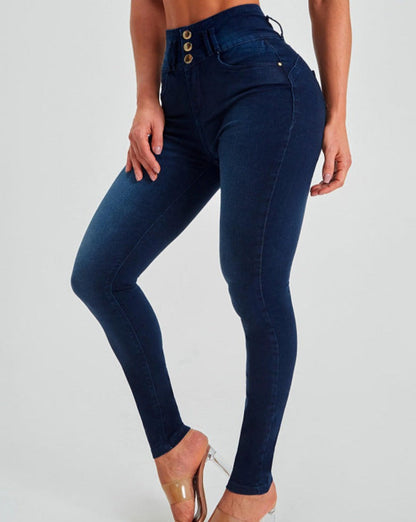 High Waisted Skinny Stretch-Shaping Butt Lifting Jeans Lightblue