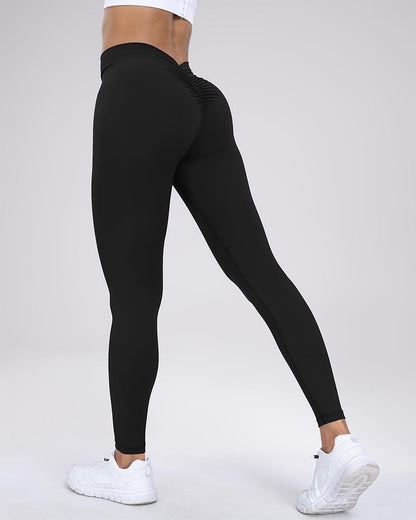 Hip Lift No Awkwardness Line Back Center Wrinkle Casual Sports Fitness Yoga Pants Black