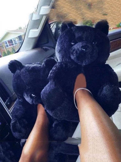 Fluffy Teddy Bear Slippers
