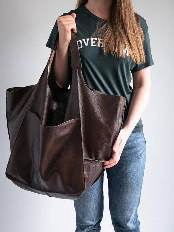 Large Capacity Leather Tote