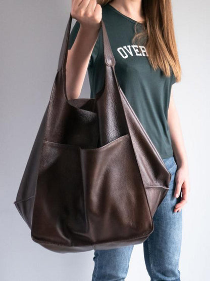 Large Capacity Leather Tote