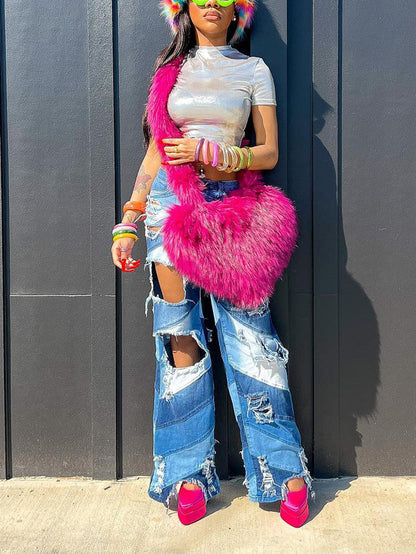 Faux Fur Shoulder Bag