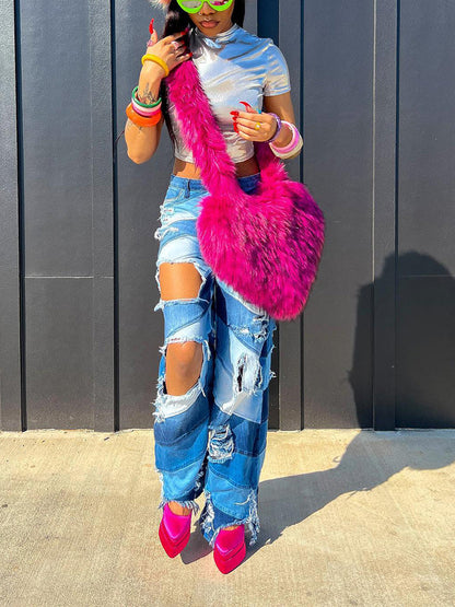 Faux Fur Shoulder Bag