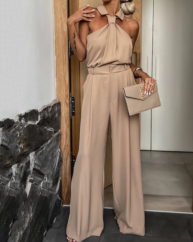 Casual Pocket Sleeveless Loose Jumpsuit