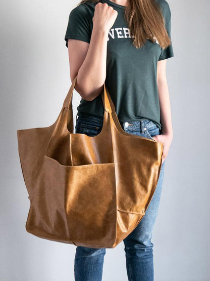 Large Capacity Leather Tote