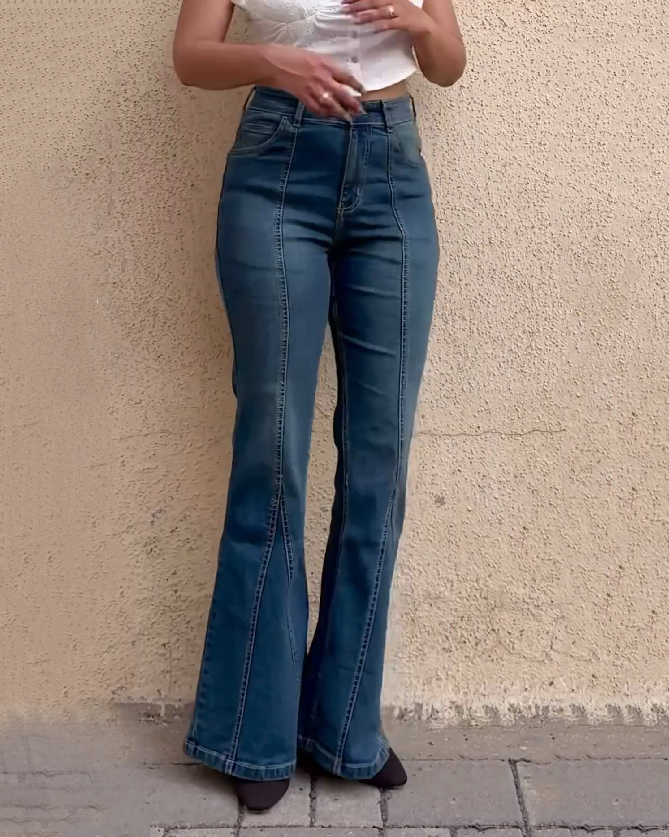 High Waist Slim Flared Jeans (Vorverkauf)