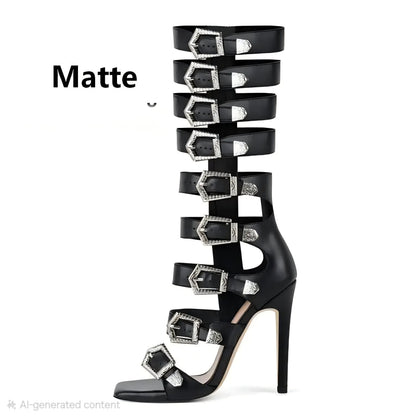 Buckle Stiletto Sandals