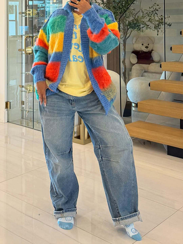 Colorblock Hoodie Cardigan